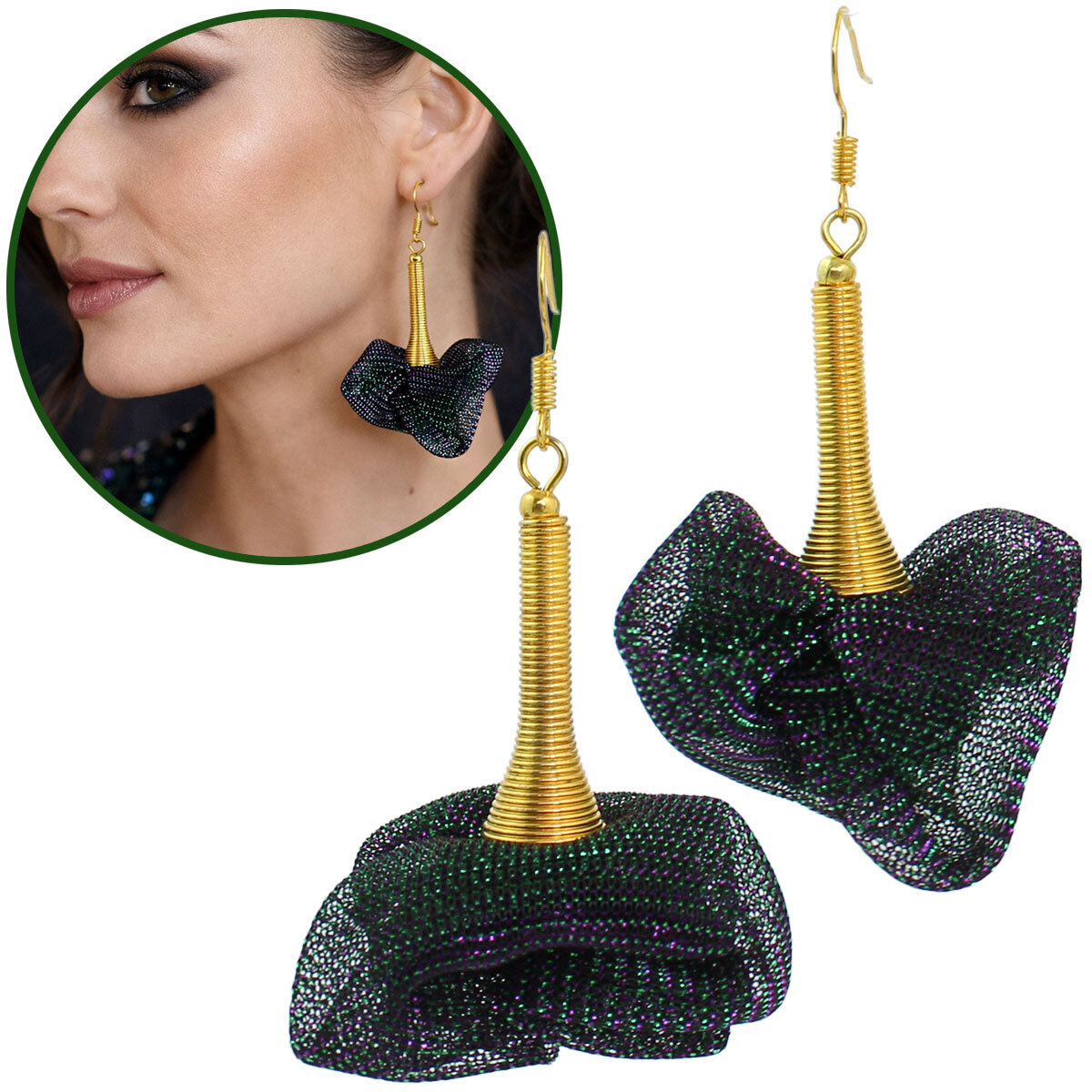 Magiczne kolczyki kwiaty Lume Design stylizacja fantasy fairycore