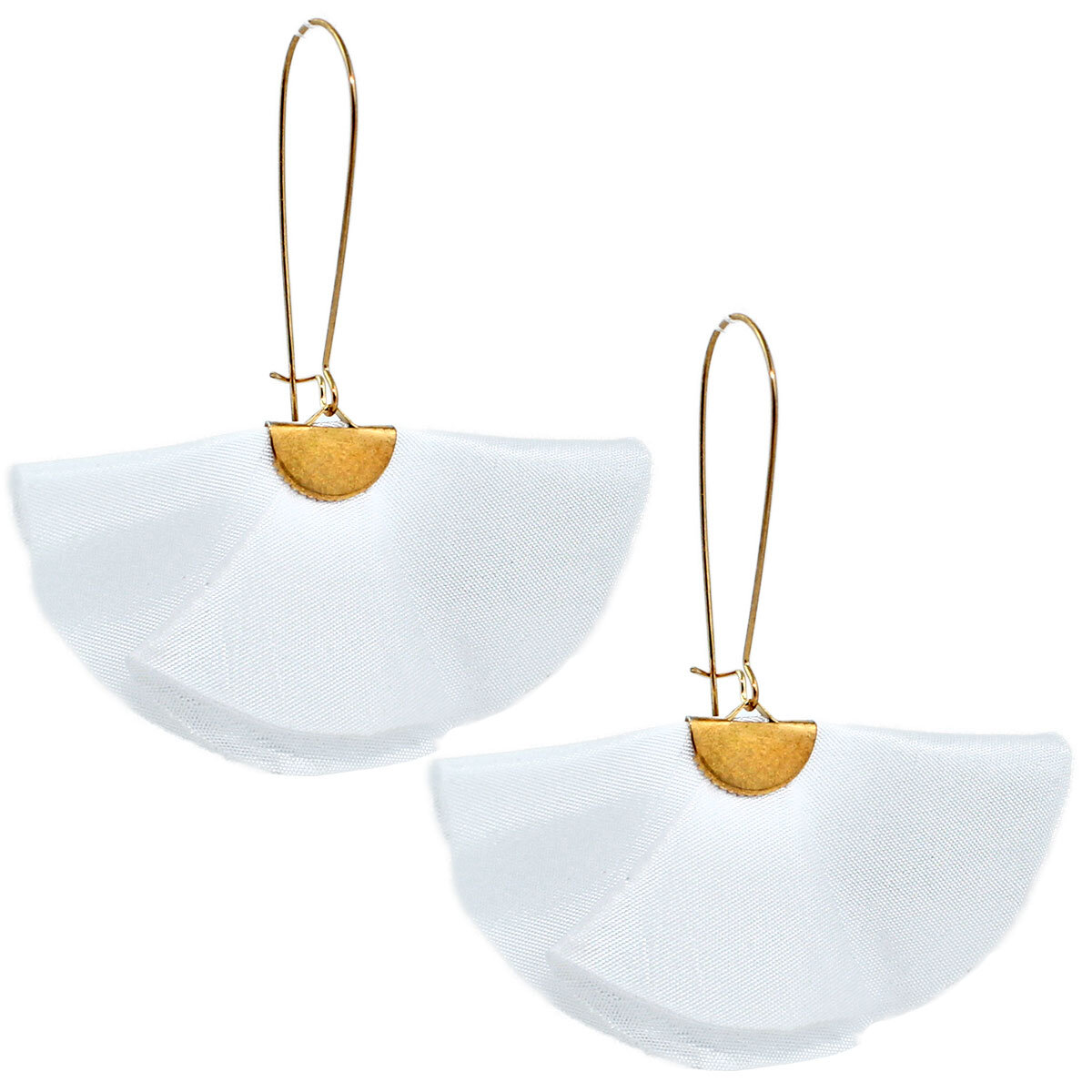 Kolczyki Wachlarze Białe Kolor Złoty KC Gold – Lume Design