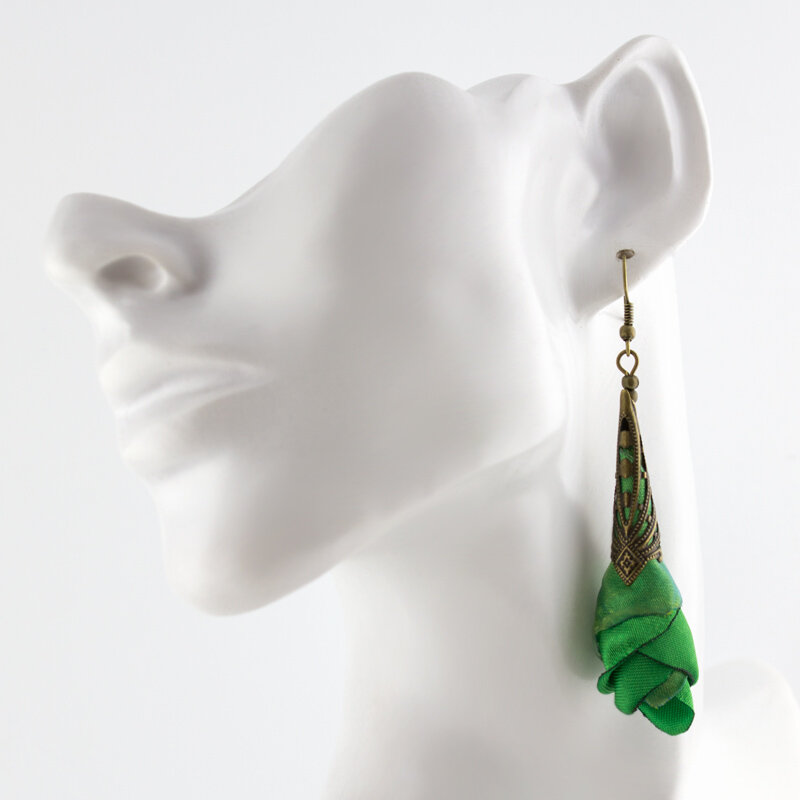 Kolczyki Silk Zielone Ażurowe Boho Kolczyki Silk Zielone Ażurowe Boho