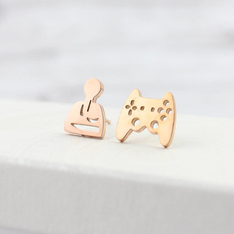 Kolczyki Wkrętki Pad Joystick Rose Gold - Stal Kolczyki Wkrętki Pad Joystick Rose Gold - Stal