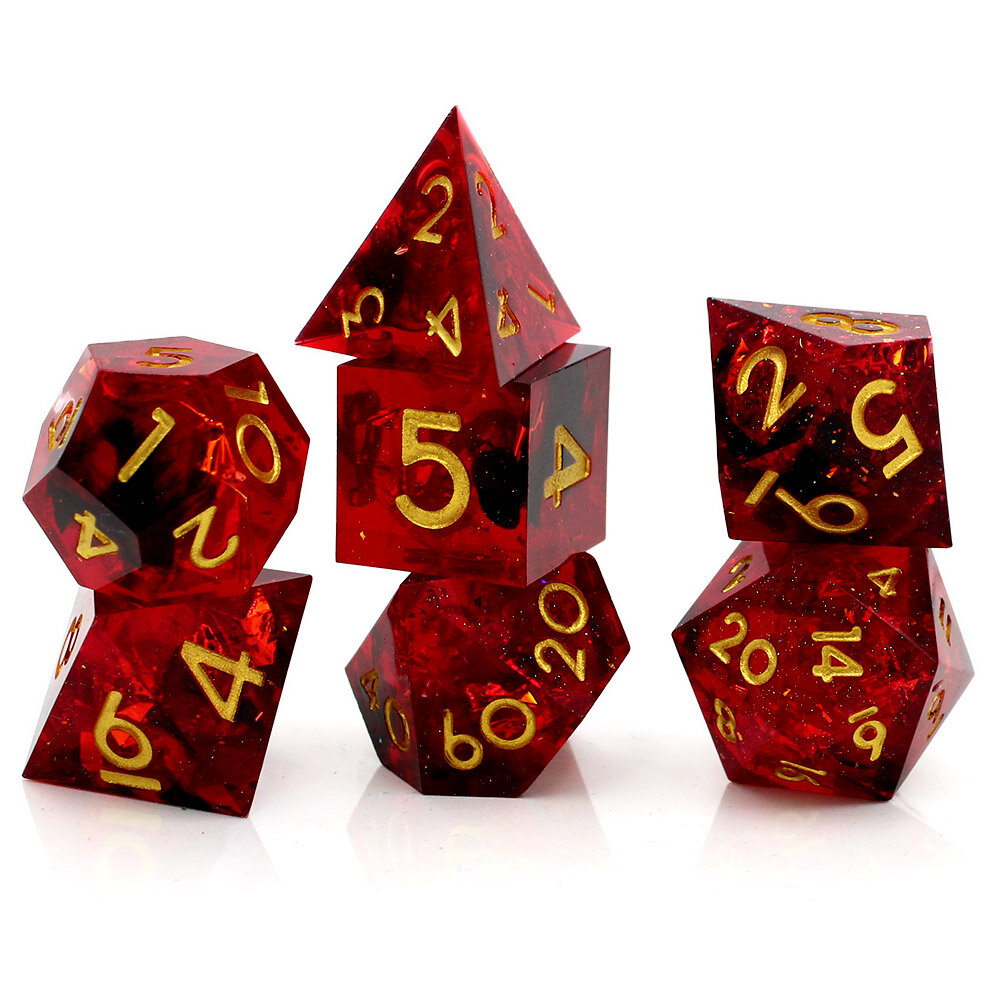 Zestaw kości RPG Sharp Edge Crimson Smoke czerwono-czarne