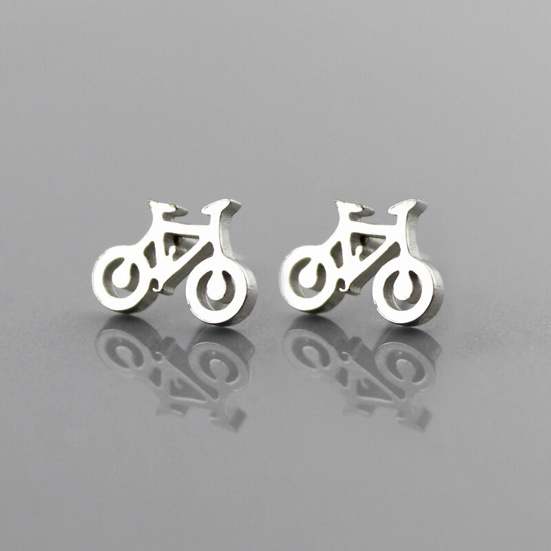Mini kolczyki wkrętki - rowerki - stal Mini kolczyki wkrętki - rowerki - stal