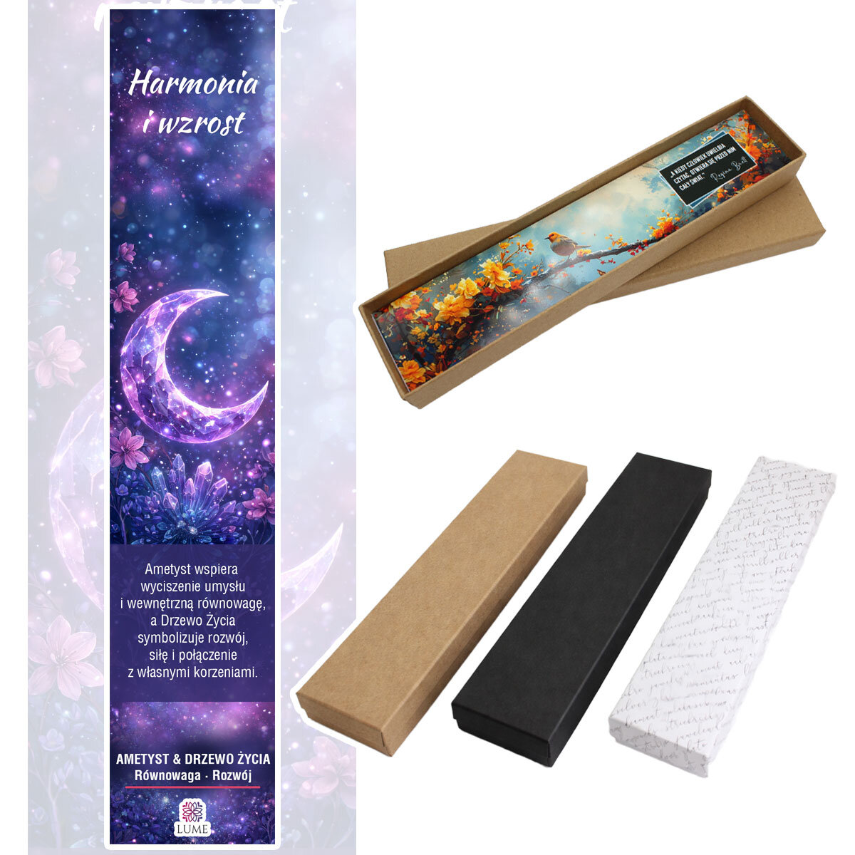 Zakładka do książki cienka delikatna Ametyst Drzewo Życia
