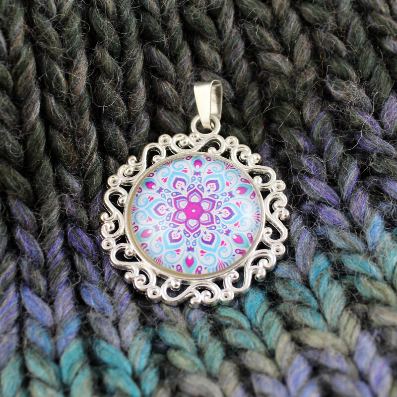 Szklany medalion Mandala Kwiat Szklany medalion Mandala Kwiat