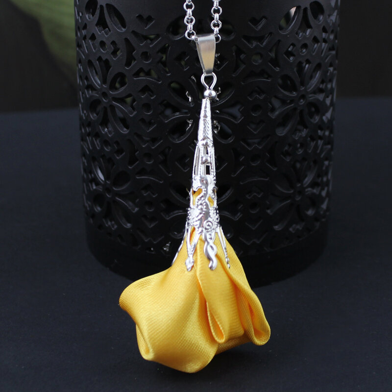 Wisiorek Silk Ażurowy Długi Żółty Wisiorek Silk Ażurowy Długi Żółty