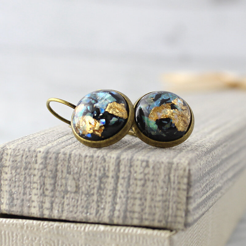 Wiszące Kolczyki Antique Black & Gold Wiszące Kolczyki Antique Black & Gold