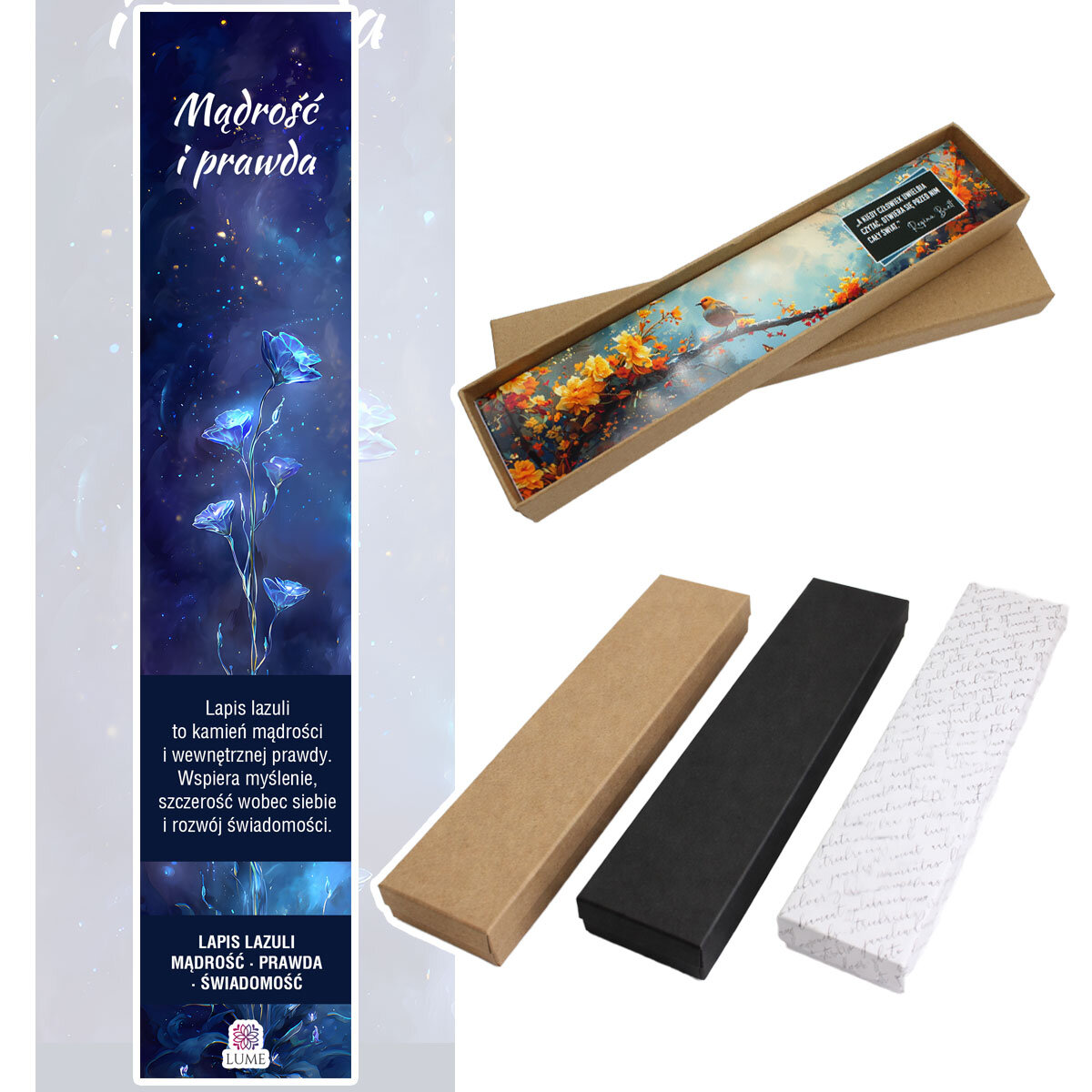 Zakładka do książki cienka delikatna Lapis Lazuli Mądrość