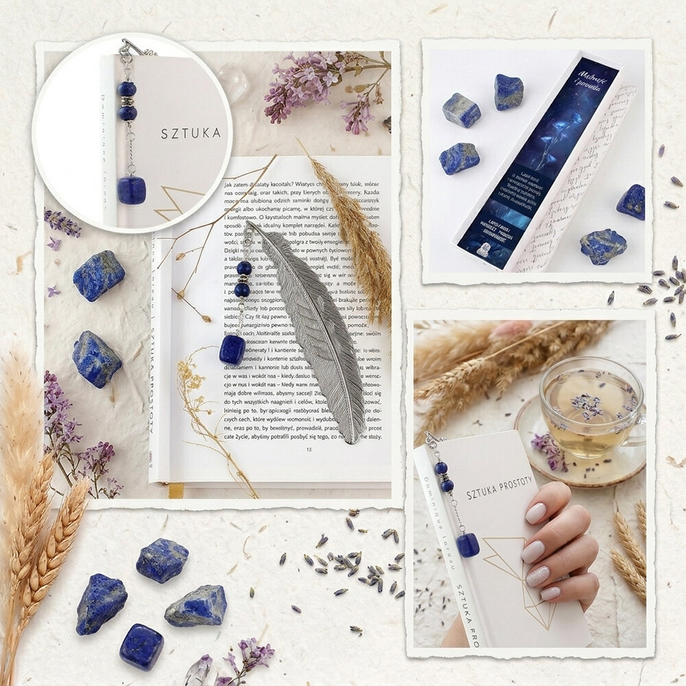 Zakładka do książki cienka delikatna Lapis Lazuli Mądrość