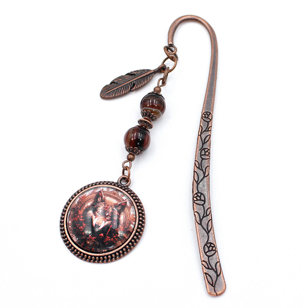 Zakładka do książki wilk wolf shaman boho bohemian agat Zakładka do książki wilk wolf shaman boho bohemian agat