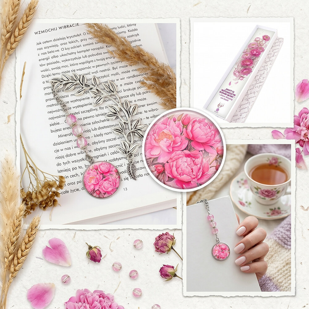 Zakładka do książki z piwoniami