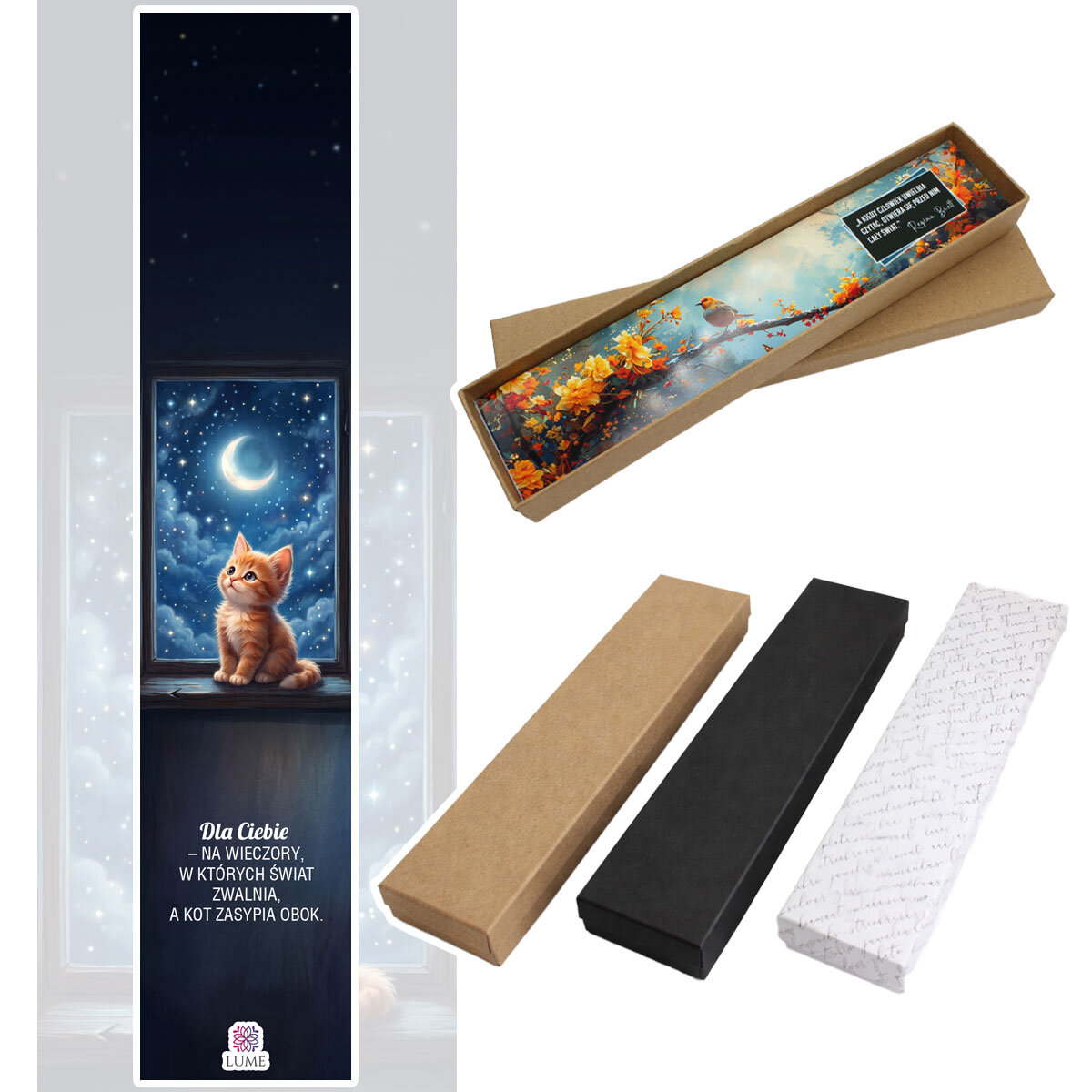 Zakładka do książki Kotek Noc Prezent dla Kociary Przyjaciółki