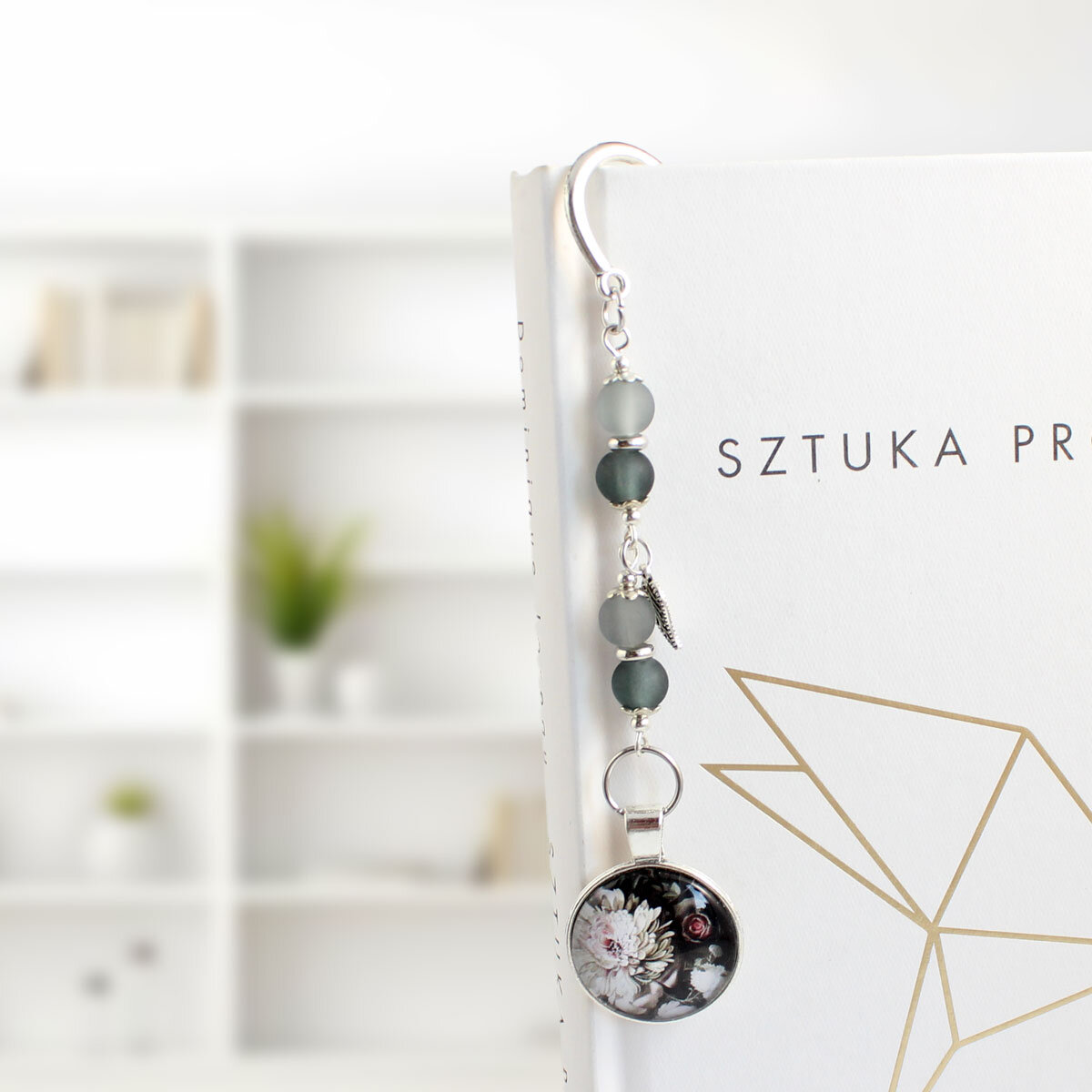 Zakładka do książki kwiaty vintage prezent dla mamy Zakładka do książki z kwiatami, vintage, elegancka, prezent dla mamy, przyjaciółki