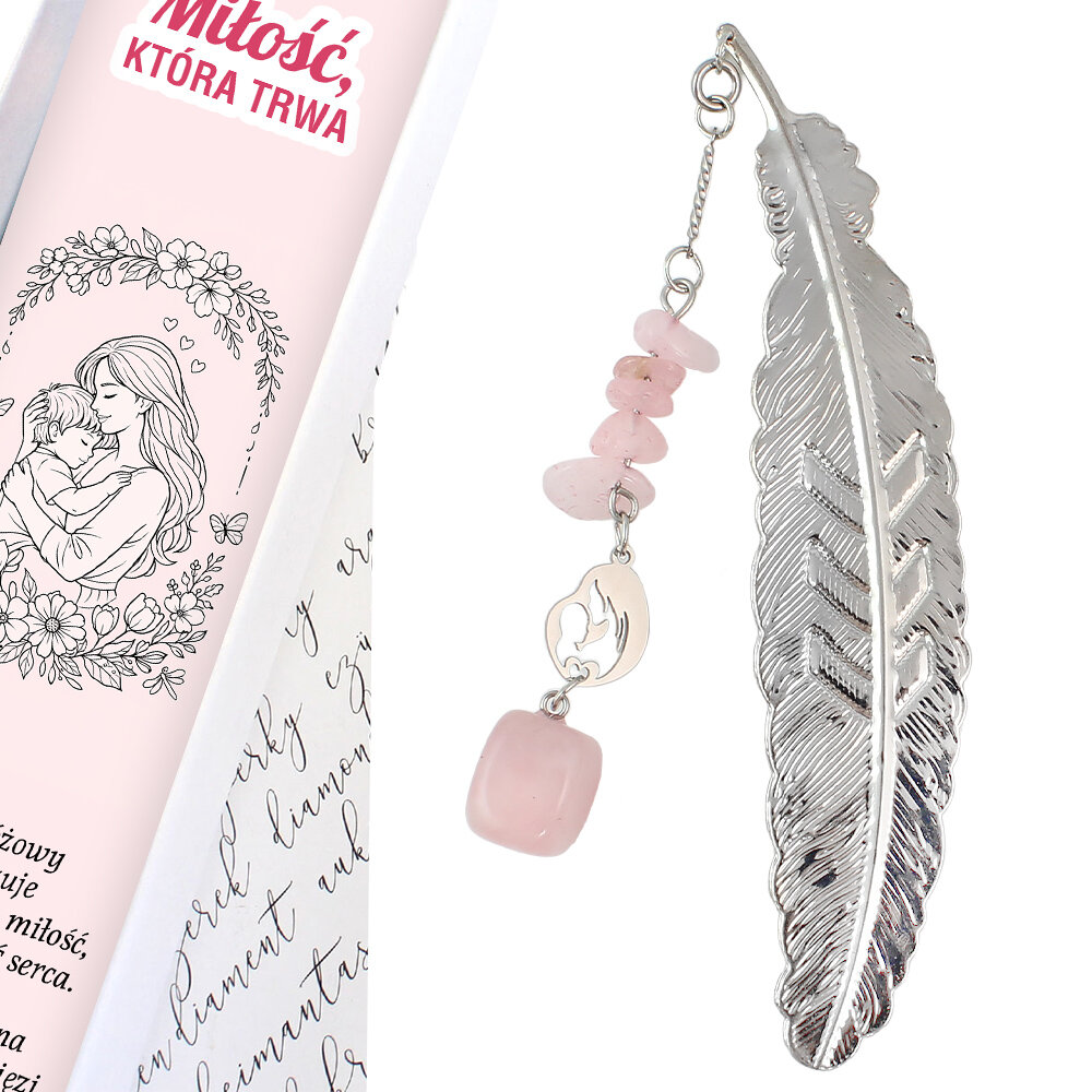 Zakładka do książki dla mamy Kwarc Różowy Prezent Zakładka do książki dla mamy Kwarc Różowy Prezent