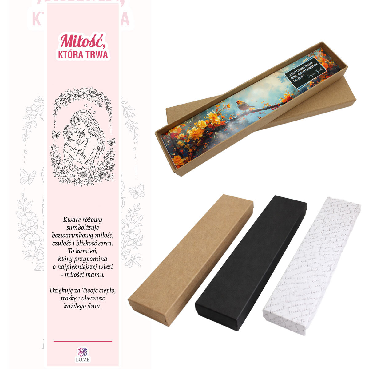 Zakładka do książki dla mamy Kwarc Różowy Prezent Zakładka do książki dla mamy Kwarc Różowy Prezent