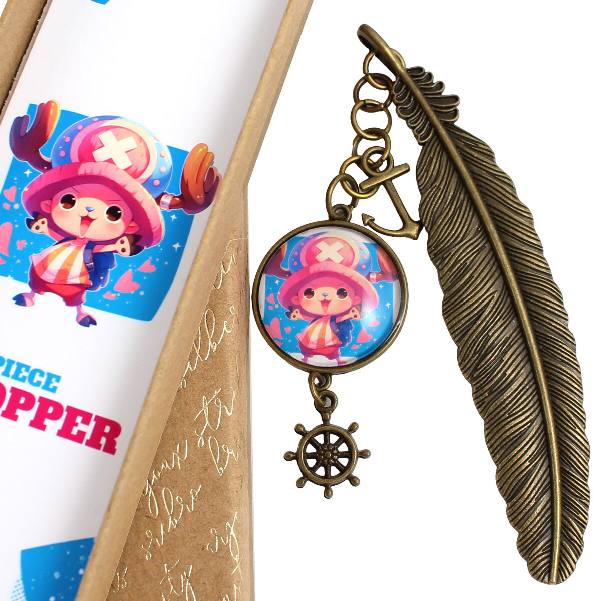 ręcznie robiona zakładka do książki z postacią Choppera z anime One Piece zakładka do książki z Chopperem One Piece