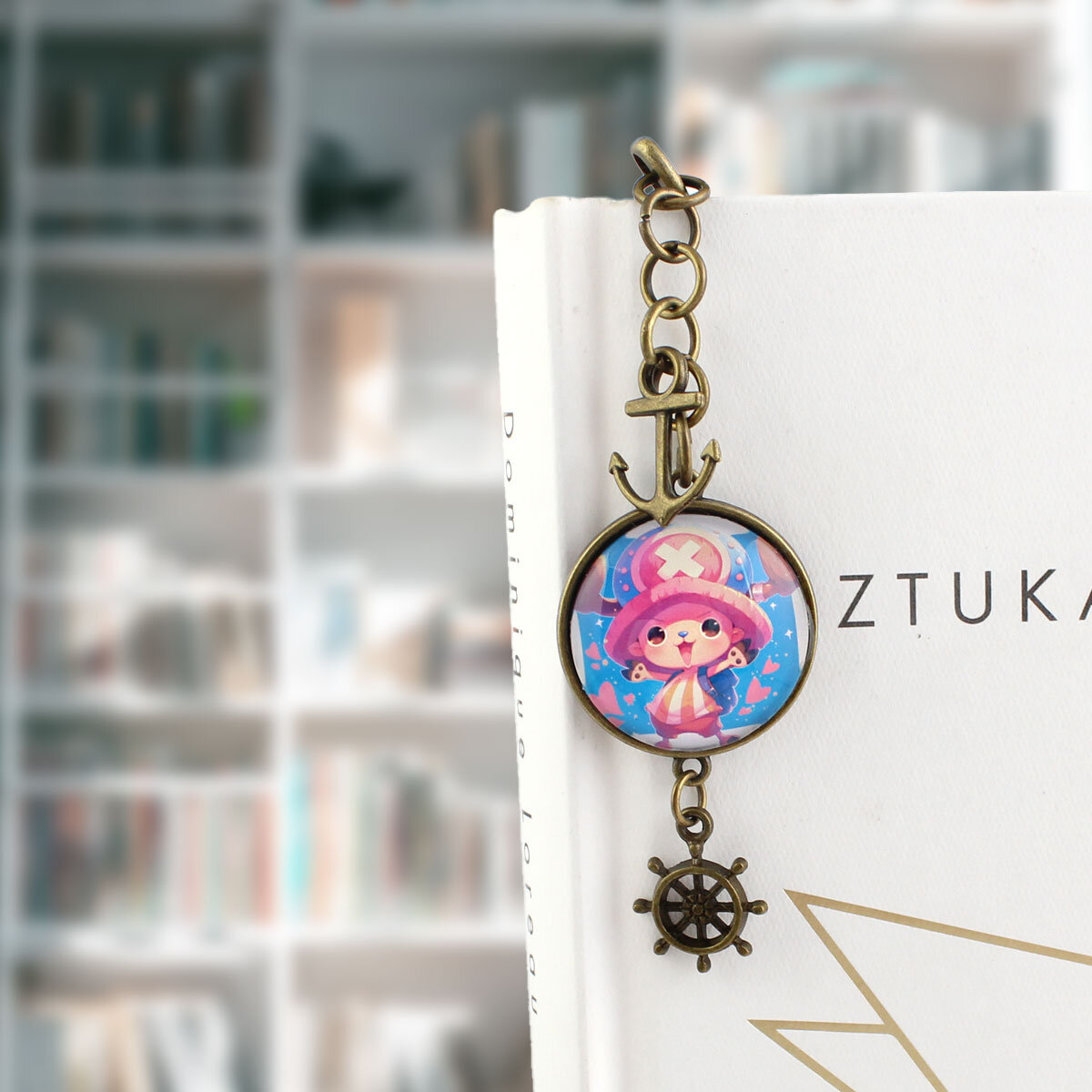 ręcznie robiona zakładka do książki z postacią Choppera z anime One Piece zakładka do książki z Chopperem One Piece