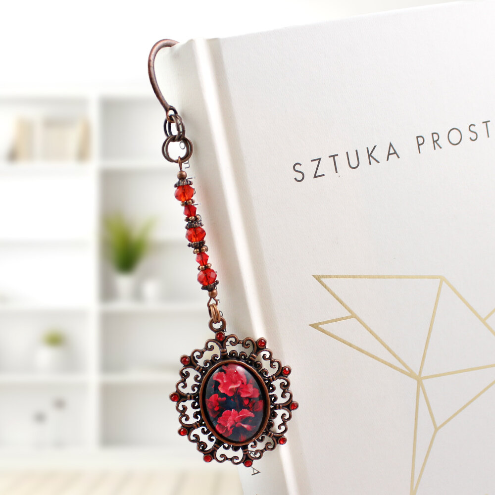 Zakładka do książki vintage retro róża kwiat na prezent Zakładka do książki vintage retro róża kwiat na prezent