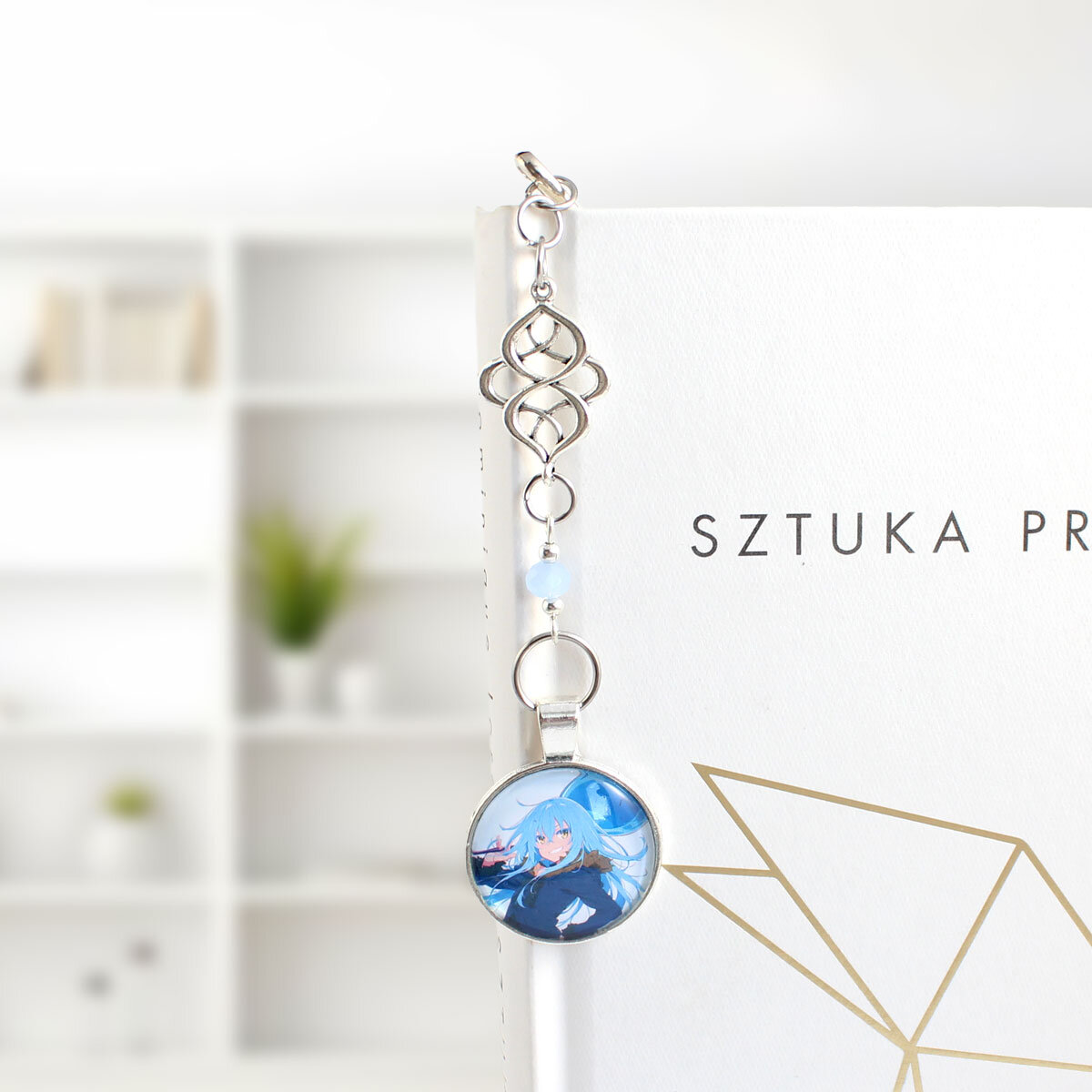 Zakładka do książki z postacią Rimuru Tempest z anime Slime, piórko – Lume Design Zakładka do książki z postacią Rimuru Tempest – prezent dla fana anime