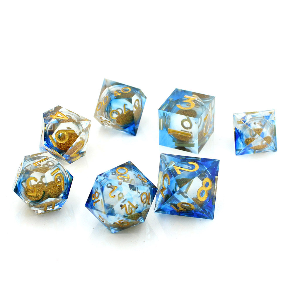 Zestaw kości wielościennych RPG płynne ostre piasek pustynia DnD