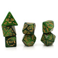 Zestaw kości RPG Dragon's Jade zielone ze smokami Zestaw kości RPG Dragon's Jade zielone ze smokami