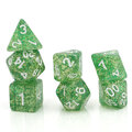 Zestaw kości RPG Emerald Dust zielone z brokatem
