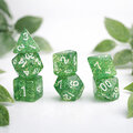 Zestaw kości RPG Emerald Dust zielone z brokatem