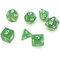 Zestaw kości RPG Emerald Dust zielone z brokatem