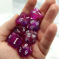 Zestaw kości RPG Magenta Nebula różowo-fioletowe z brokatem