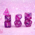 Zestaw kości RPG Magenta Nebula różowo-fioletowe z brokatem
