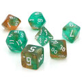 Zestaw kości RPG Mystic Swamp zielono-brązowe z brokatem