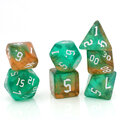 Zestaw kości RPG Mystic Swamp zielono-brązowe z brokatem
