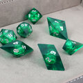 Zestaw zielonych kości RPG Gem of True Sight o nietypowych kryształowych kształtach Liquid Core