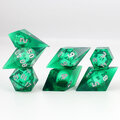 Zestaw zielonych kości RPG Gem of True Sight o nietypowych kryształowych kształtach Liquid Core