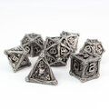 Zestaw ciężkich metalowych kości RPG Iron Dragon's Hoard w kolorze ciemnej stali