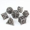 Zestaw ciężkich metalowych kości RPG Iron Dragon's Hoard w kolorze ciemnej stali
