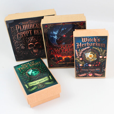 Metalowe kości RPG z rzeźbionymi wzorami celtyckich węzłów w kolorze antycznego brązu | Kości Metalowe Celtic Ancient Knots Lume Design