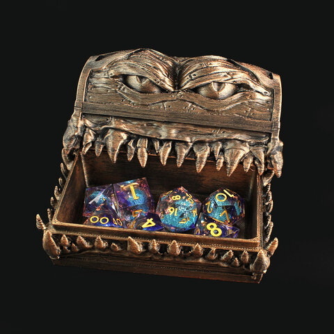 Zestaw 7 kości RPG z żywicy z ostrymi krawędziami imitujący kosmos z błękitnym płynnym wnętrzem i fioletowymi smugami | Kości Liquid Core Astral Nebula Lume Design