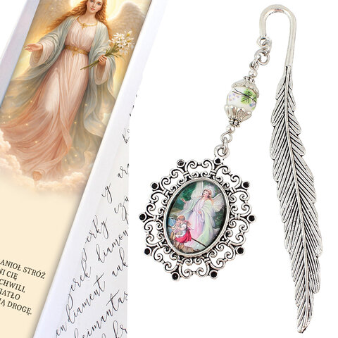 Zakładka na Komunię Anioł Stróż