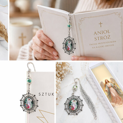 Zakładka na Komunię Anioł Stróż