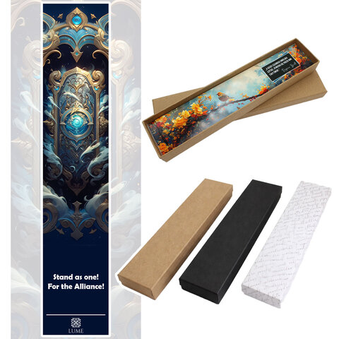 Zakładka do książki z antycznego brązu z motywem smoka i zawieszką z logiem Przymierza (Alliance) z gry World of Warcraft pod kaboszonem.