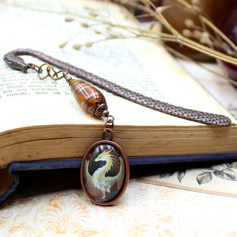 Zakładka do książki fantasy smok magia miedź Zakładka do książki fantasy smok magia miedź