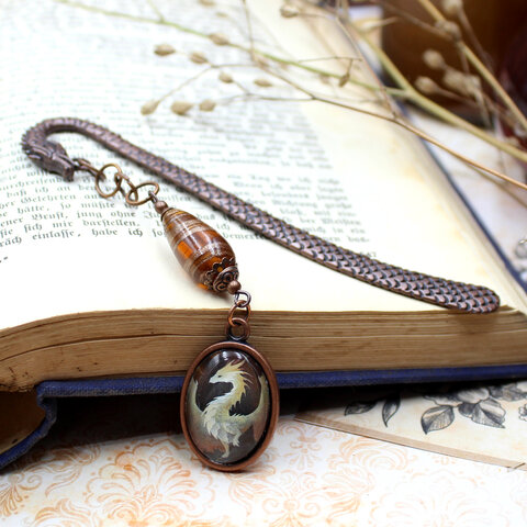 Zakładka do książki fantasy smok magia miedź Zakładka do książki fantasy smok magia miedź