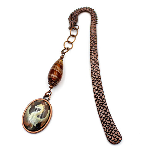 Zakładka do książki fantasy smok magia miedź Zakładka do książki fantasy smok magia miedź