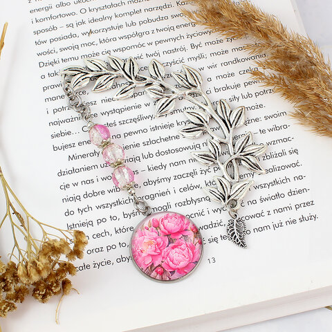 Zakładka do książki Kwiaty Piwonie Prezent Nauczyciela Mamy