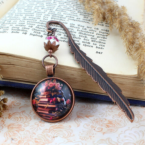 Zakładka do książki Kwiaty Vintage elegancka prezent dla czytelniczki