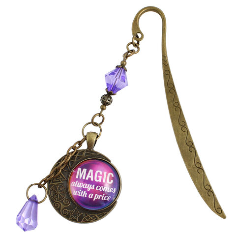 Zakładka magiczna fioletowa cytat fantasy prezent dla czytelnika handmade