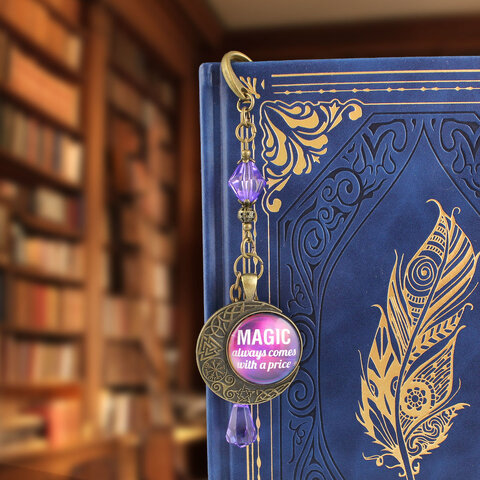 Zakładka magiczna fioletowa cytat fantasy prezent dla czytelnika handmade