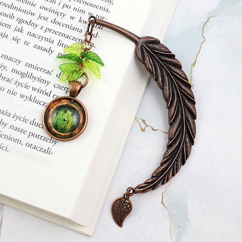 zakładka do książki hobbit władca pierścieni metalowa zakładka miedziana vintage fantasy fantastyka na prezent dla miłośnika czytania książek booklover
