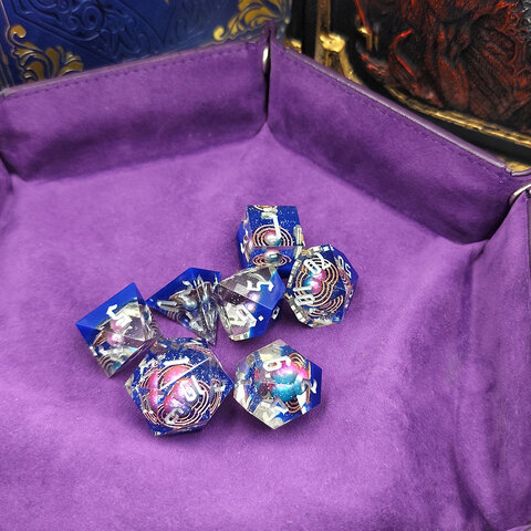 Zestaw kości wielościennych RPG planety galaktyczne ostre DnD