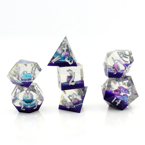 Zestaw kości wielościennych RPG planety Dice Galaxy ostre DnD